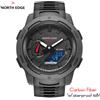 NORTH EDGE Mars 3 Orologio militare da uomo Cassa digitale in fibra di carbonio per uomo Impermeabile 50M Orologi sportivi Orologio da polso a LED con ora mondiale