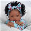 MRB 50 CM Afroamericano Reborn Baby Doll Lanny Pelle Scura Ragazza Peluche Bella Ragazza Nera Da Collezione Arte Bambola Di Natale