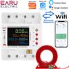 EARU Contatore di Energia Trifase EARU con App Tuya WiFi, Misuratore Bidirezionale di Corrente, Tensione e Potenza kWh, Interruttore Relè con Protezione da Perdite a Terra
