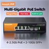 keepLiNK Switch di rete multigigabit a 6 porte KeepLiNK con Ethernet 4 PoE da 2,5 Gb e collegamento ascendente 2 SFP+ da 10 Gb