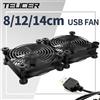 Teucer Ventola per case per PC per computer alimentata tramite USB 120mm 5V Dispositivo di raffreddamento silenzioso per telaio per router TV Viti di raffreddamento per gatti Rete protettiva 8/12/14