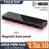 TEUCER Hub Splitter ARGB Indirizzabile Teucer 1 a 10 12V/4Pin PWM 5V/3Pin con Adattatore Interfaccia Alimentazione SATA per Ventole Case
