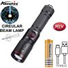 Alonefire Zoom da 20 W Fascio di luce rotondo LED Potente torcia USB ricaricabile Torcia da campeggio Caccia all'aperto Pesca Escursionismo Lampada di illuminazione