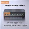 KeepLiNK Switch Gigabit a 10 porte con 8-PoE e 2-RJ45 per Plug and Play non gestito Uplink