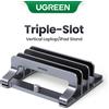 UGREEN Supporto per Laptop verticale UGREEN per MacBook Air Pro supporto per Notebook in alluminio con triplo slot per supporto per telefono iPad per Tablet MacBook Pro