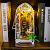 zuuton Casa da giardino fai-da-te Casa delle bambole in legno Libro Nook Scaffale Inserto Puzzle 3D Assemblaggio Edificio Fiore Modello Camera Scaffale Casa delle bambole Regalo