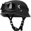 HEROBIKER Casco da motociclista Stile tedesco in pelle Pilota Moto Casco aperto Retro Mezzo casco Cruise Chopper Biker Certificazione DOT S-XXL
