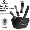 WEST BIKING Kit di attrezzi portatile Borsa per attrezzi di riparazione multifunzionale Kit chiave a cricchetto Leva per pneumatici Mini set di strumenti per pompa Accessori per bici