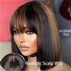 Rebecca Youth Evidenzia parrucca bionda corta BOB 3x1 in pizzo senza colla per capelli umani pronta per andare brasiliana P1B / 30 dritto Bob Bone con frangia per le donne