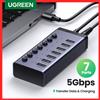 UGREEN Hub USB C Splitter USB 3.0 a 7 porte con interruttore OFF/ON individuale Indicatore LED per PC desktop Laptop Estensore porte USB