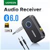 UGREEN Bluetooth 6.0 5.4 Jack AUX wireless da 3,5 mm per altoparlanti per auto audio musica