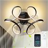 IRALAN Ventilatore da soffitto moderno IRALAN con luce in stile colorato, ventilatori silenziosi a soffitto con luce a led con telecomando per soggiorno in camera
