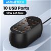 ASOMETECH Caricatore USB a 10 porte 100 V-240 V EU US KR UK Plug Stazione di ricarica USB desktop per dispositivi multipli iPhone Samsung Xiaomi