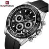 NAVIFORCE marca NF8054 orologi da lavoro da uomo orologio da polso classico al quarzo di lusso cronografo cinturino in silicone impermeabile