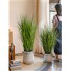 Kmitang Erba artificiale di canna Grandi piante di erba di cipolla finta Piante verdi tropicali Foglie Bouquet Erba in PVC per ufficio da giardino di nozze