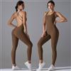 Rooftrellen La tuta scrunch aderente senza schienale sexy solleva il culo tuta da fitness da ballo per donna tuta sportiva da salto push up senza maniche per yoga