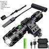 ESMARTER Torcia tattica da caccia a LED Torcia impermeabile ricaricabile tramite USB Set di luci scout notturne per tiro professionale