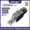 ZoeRax Connettore RJ45 ZoeRax Senza Attrezzi, Spina di Terminazione in Campo CAT6A CAT6, Spina Modulare RJ45 Senza Utensili Placcata in Oro