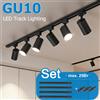 CHENBEN Set completo di luci a binario a soffitto a LED, faretti sostituibili con sorgente luminosa GU10 per soggiorno, camera da letto, lampada a binario a LED