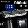NEWBOLER Luce per bicicletta anteriore 8000 Lumen Luce per bici 5000mAh Torcia impermeabile Ricarica USB Accessori per lampade per ciclismo su strada MTB