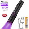 Alonefire Zoom UV 365nm/395nm Torcia LED Ad Alta Luminosità Bellezza Del Chiodo Gatto Cane Urina Tinea Minerale Denaro Invisibile Marker Scorpione Torcia Luce