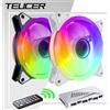 Teucer GH-12 120mm Ventola per case del computer PC 12V/4Pin PWM 5V/3PIN Doppio anello ARGB Spazio illimitato Silenzioso Ventola di raffreddamento del telaio