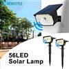 newstyle Faretti solari paesaggistici a 56 LED Sensore di movimento impermeabile esterno 3 modalità Luci solari alimentate da giardino a parete Cortile Portico Pathway
