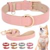 Didog Set di guinzagli per collare per cani imbottito morbido Collana per collari per cani da compagnia in pelle PU con corda di piombo da passeggio regolabile per cani di piccola taglia e media carlino