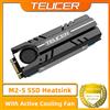 TEUCER M.2 SSD NVMe Dissipatore di calore 2280 Disco a stato solido Circolazione dell'aria Dissipatore di calore con ventola di raffreddamento attiva e cuscinetto termico