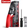 AMPCOM Cat 7 Strumento di Crimpatura per Rete 4-IN-1 (Crimpa/Taglia/Trima/Spellatura) Compatibile con Tutti i Connettori RJ45/RJ11, con Due Lame