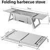 DUTRIEUX Barbecue a carbonella pieghevole in acciaio inossidabile per esterni, piccolo, per uso domestico, con griglia e spiedi