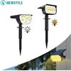 newstyle 1/2/4PCS Faretto solare 68/72 LED Giardino esterno Faretti solari paesaggistici Impermeabile 3 modalità Lampada da parete Porta Cortile Garage
