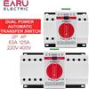 EARU Interruttore di Trasferimento Automatico a Doppia Alimentazione EARU 2P 4P 63A 125A ATS PV AC 230V 400V Classe PC, Interruttori Automatici e Manuali, Interruttore di Protezione, Interruttore