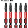 Geinxurn Set di punte magnetiche resistenti agli urti da 2 pollici, punte di alimentazione con testa Torx, set di punte per cacciavite T15 con stella in acciaio legato S2