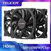 TEUCER 140mm 600-1500RPM Ventola Case ad alte prestazioni 4Pin PWM Controllo intelligente della temperatura Regolazione della velocità Ventola del telaio Ventole per PC