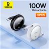 Baseus 2/5PCS Cavo USB C retrattile da 100 W per iPhone 16 15 ProMax Cavo di ricarica rapido per MacBook iPad Tipo C per Xiaomi Samsung