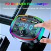 kebidumei Trasmettitore FM Bluetooth 5.0 per auto PD 18W Type-C Dual USB 4.2A caricabatterie rapido LED retroilluminato atmosfera luce lettore MP3 musica Lossless