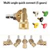 NONE Accoppiatore girevole per idropulitrice con 5 angoli 180 ° Punte per ugelli per attacco per pulizia grondaia a rotazione 1/4 Quick Connect 4500 PSI