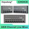 Depusheng aggiornato Mixer di linea a 4/6/8 canali a rumore ultra basso Mini mixer audio Alimentatore DC5V Mixer audio facile da usare