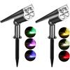 Heinast 2/9LED faretto solare da giardino lampada ad energia solare regolabile In-Ground IP65 impermeabile applique da parete per esterni
