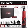 LYUWO Chiave elettrica ad angolo retto senza fili 12V 45NM Chiave a cricchetto da 3/8 pollici Dado di smontaggio Strumento di manutenzione dell'auto con 4 prese