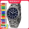 BERNY Orologio al quarzo da uomo in titanio Rivestimento AR Orologio da polso alla moda con zaffiro Luminoso VH31 Orologio da polso ultrasottile Orologio impermeabile 5ATM