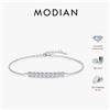 MODIAN D Colore Moissanite Bracciale semplice in argento sterling 925 Lab rotondo con diamanti Gioielli a maglie a catena per le donne Regalo di nozze di lusso