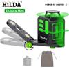 HILDA Livello Laser 2 linee/5 Linee 360 Livello di Livellamento Automatico Attrezzature per Strumenti di Costruzione Luce Verde Laser a Croce Buon Regalo