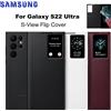 SAMSUNG Cover originale per smartphone Samsung Clear View per Galaxy S22 Ultra S-View Flip Cover antiurto EF-ZS908