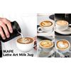 IKAPE Brocca per latte espresso V3, brocca per schiuma di latte da 500 ml senza manico, brocca per caffè espresso con beccuccio affilato per caffè espresso