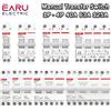 EARU Interruttore di Trasferimento Manuale a Doppia Alimentazione EARU 1P 2P 3P 4P 40A 63A 125A per Guida DIN, Interruttore di Isolamento e Scollegamento, Interruttore Automatico