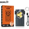 BORUiT V7 LED EDC Portachiavi Torcia 1100LM USB-C Mini torcia ricaricabile con magnete a clip Lanterna tascabile da campeggio con luce UV rossa