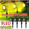 XIWANGFIRE 1/2/3/4 pezzi lampada ad energia solare 9LED faretto solare regolabile interrato IP65 lampada da parete paesaggio impermeabile illuminazione esterna