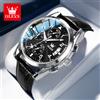 OLEVS Orologio al quarzo da uomo Cinturino in pelle originale Visualizzazione della data Orologio da uomo al quarzo casual da lavoro luminoso impermeabile Top Brand